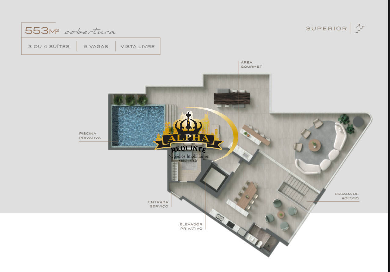 Cobertura, 3 quartos, 553 m² - Foto 1