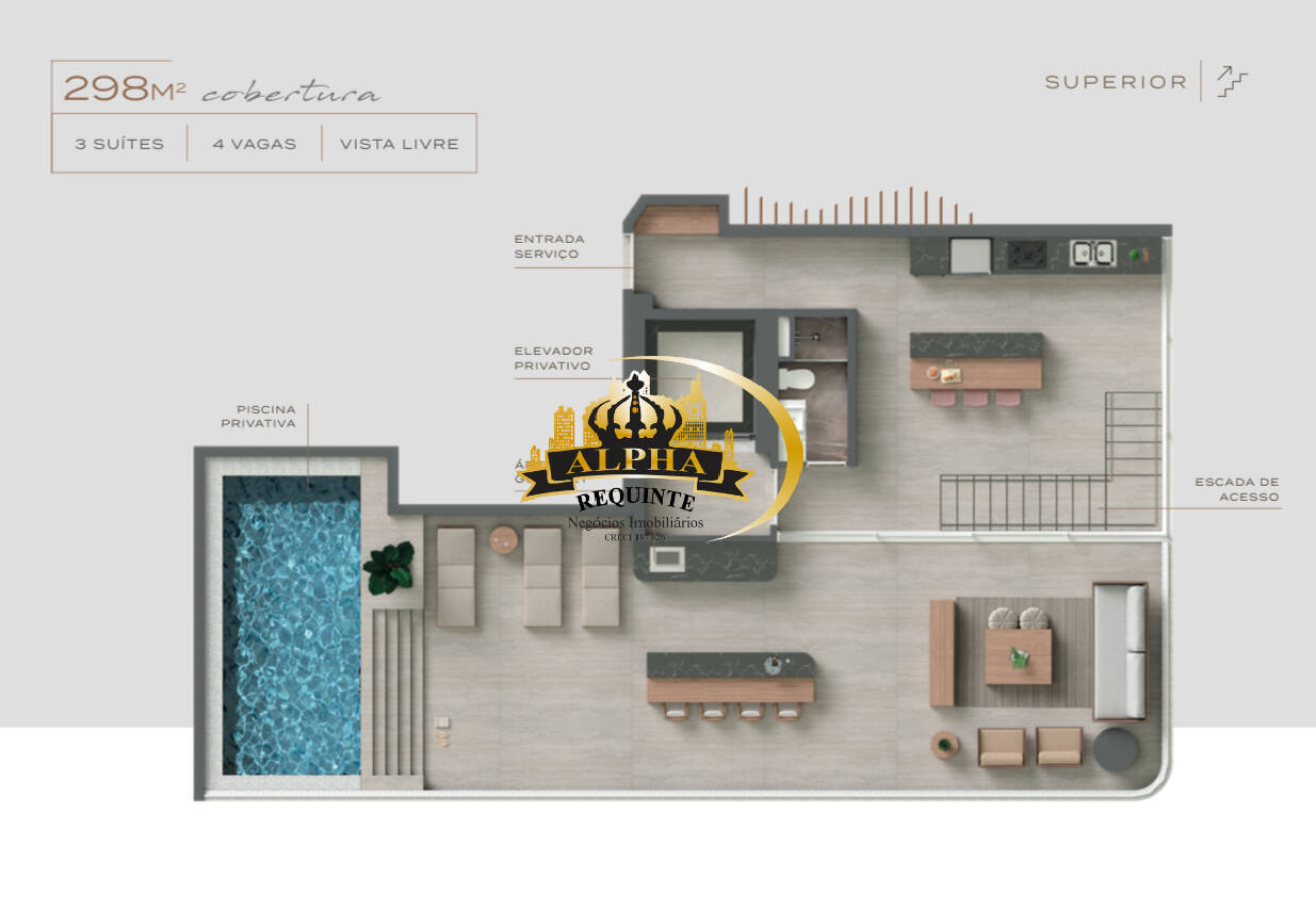 Cobertura, 4 quartos, 298 m² - Foto 1