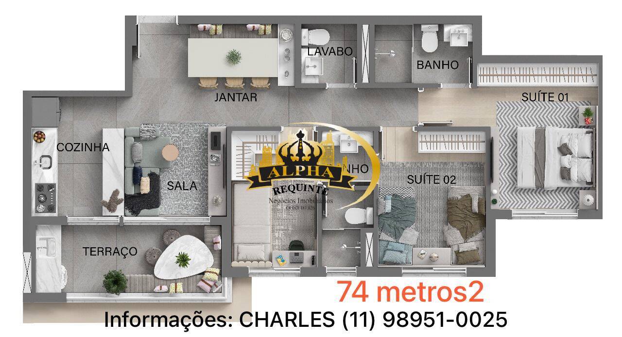 Apartamento, 3 quartos, 74 m² - Foto 11